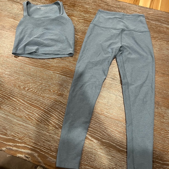 Beyond Yoga Pants & Jumpsuits Beyond Yoga Slate Blue Workout Set